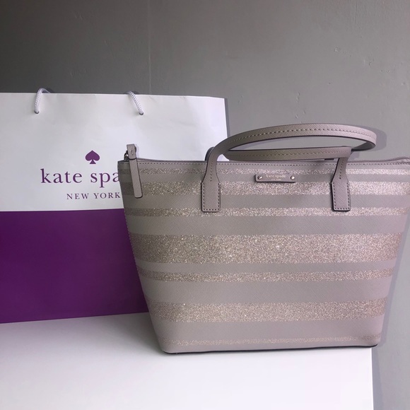 Kate spade glitter stripe tote Clearance